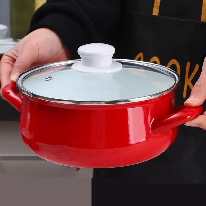 Home Cooking Cookbook - Emaillierter Suppentopf, verdickte Kochutensilien, Baby-Nahrungsergänzungstopf, Küchenutensilien