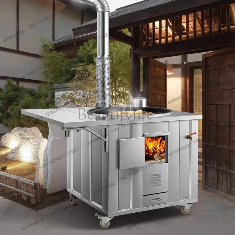 Home Cooking Heater - LS Edelstahl-Brennholzöfen Terrassenheizungen Nordische Küche Kochen
