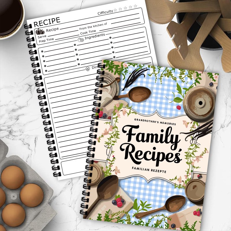 A5 Rezeptbuch, blaues Raster,  – Home Cooking Cookbook Bewertung und Preis