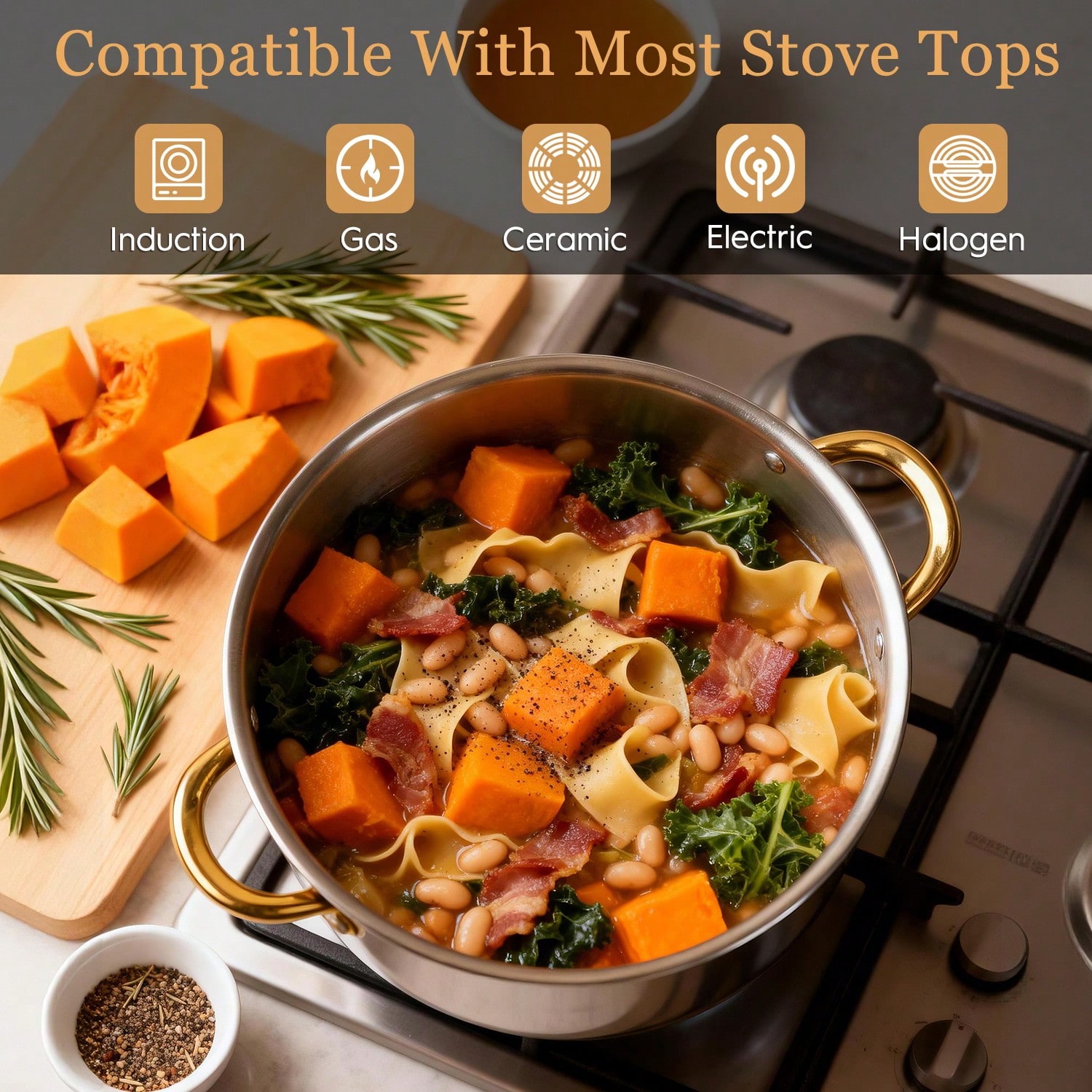 Edelstahl-Topfset, modernes Lu – Home Cooking Cookbook Bewertung und Preis