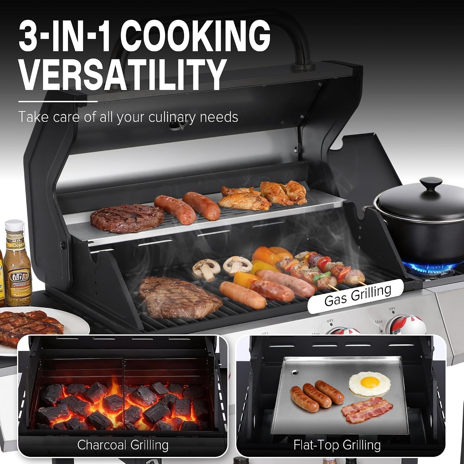 Gas- und Holzkohlegrill-Kombin – Home Cooking Gas Bewertung und Preis